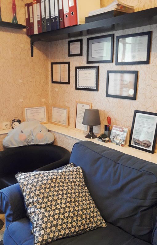 Кабинет психолога во Пскове - фото интерьера